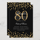 Elegant 80ste verjaardag programma Menu Gold Black (Voorkant / Achterkant)