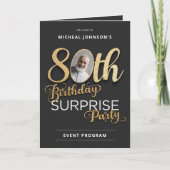 Elegant 80ste verjaardag verrassingsfeest programma (Voorkant)