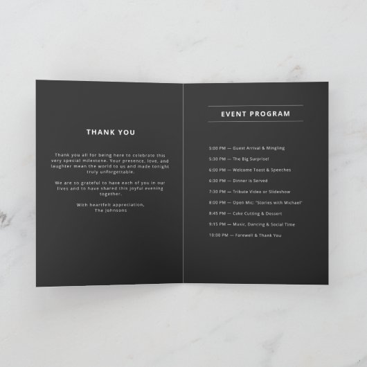 Elegant 80ste verjaardag verrassingsfeest programma (Binnen)