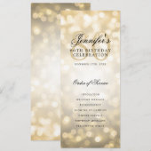 Elegant 80ste verjaardagsfeest programma Gouden Bo (Voorkant / Achterkant)