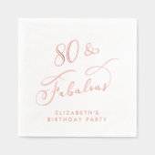 Elegant 80ste verjaardagsfeest Roos Gold Folie Servetten (Voorkant)