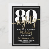 Elegant 80ste verjaardagsfeestje van Eighty Gold Kaart (Voorkant)