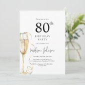 Elegant 80ste verpartij kaart (Staand voorkant)
