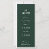 Elegant 80ste verpartijprogramma menu groen kaart (Achterkant)