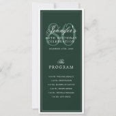 Elegant 80ste verpartijprogramma menu groen kaart (Voorkant)
