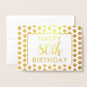 Elegant 80th Birthday Black Gold Stippen - Aangepa Folie Kaarten (Voorkant met envelop)