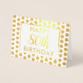 Elegant 80th Birthday Black Gold Stippen - Aangepa Folie Kaarten (Voorkant)