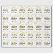 Elegant 80th Birthday Gold Foil Glitter Lights Cadeaupapier (Vlak)