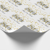 Elegant 80th Birthday Gold Foil Glitter Lights Cadeaupapier (Hoek)