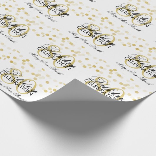 Elegant 80th Birthday Gold Foil Glitter Lights Cadeaupapier (Hoek)