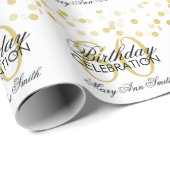 Elegant 80th Birthday Gold Foil Glitter Lights Cadeaupapier (Rol Hoek)