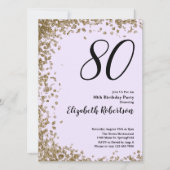Elegant 80th Birthday Invitation Gold Sequins Kaart (Voorkant)