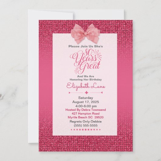 Elegant 80th Birthday Kaart (Voorkant)