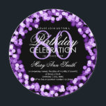 Elegant 80th Birthday Mousserend Licht Paars Kaart<br><div class="desc">Elegant 80th Birthday Party Sparking Paars call sjabloon. Met Paarse lichten,  Paarse snaren en Paarse sparken. Geweldig voor 80ste verjaardag en nog veel meer!</div>