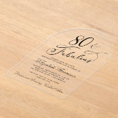 Elegant 80th Birthday Party Acryl Uitnodigingen (Laagn)