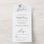 Elegant 80th Birthday Party All In One Uitnodiging (Binnen)