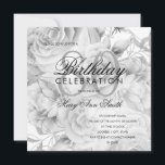 Elegant 80th Birthday Party Floral Silver White<br><div class="desc">Elegant 80th Birthday Party Floral Silver & White nodigt sjabloon uit.</div>