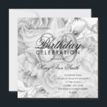 Elegant 80th Birthday Party Floral Silver White<br><div class="desc">Elegant 80th Birthday Party Floral Silver & White nodigt sjabloon uit.</div>