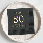Elegant 80th Birthday Party Folie Servetten<br><div class="desc">Verhoog uw 80e verjaardagsfeest met deze sierlijke servetten met folie stempels met uw keuze uit gouden,  zilveren of rozen gouden folie Hallo voor een verfijnde touch,  "80" en jouw naam in moderne letters, </div>