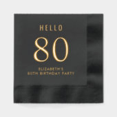 Elegant 80th Birthday Party Folie Servetten (Voorkant)
