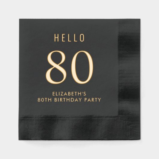 Elegant 80th Birthday Party Folie Servetten (Voorkant)