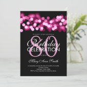 Elegant 80th Birthday Party Pink Hollywood Glam Kaart (Staand voorkant)