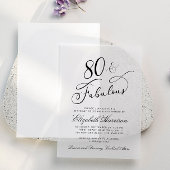 Elegant 80th Birthday Party Vellum Uitnodigingen
