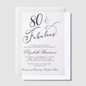 Elegant 80th Birthday Party Vellum Uitnodigingen (Offset)