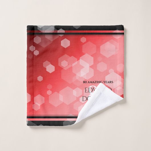 Elegant 80th Ruby Wedding Jubileum Bad Handdoek (Wasdoekje)