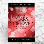 Elegant 80th Ruby Wedding Jubileum Celebration Acryl Bord