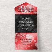 Elegant 80th Ruby Wedding Jubileum Celebration All In One Uitnodiging (Binnen)