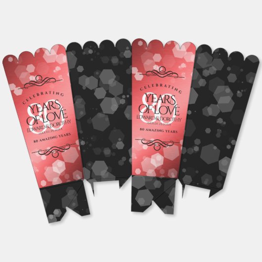 Elegant 80th Ruby Wedding Jubileum Celebration Bedankdoosjes (Ongevouwen)