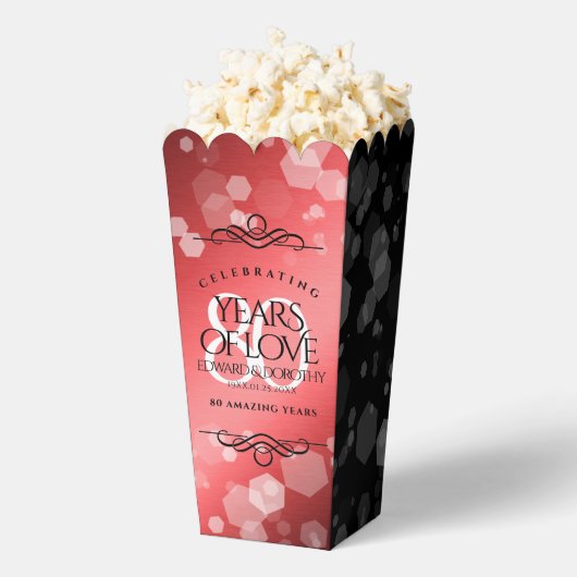 Elegant 80th Ruby Wedding Jubileum Celebration Bedankdoosjes (Popped)