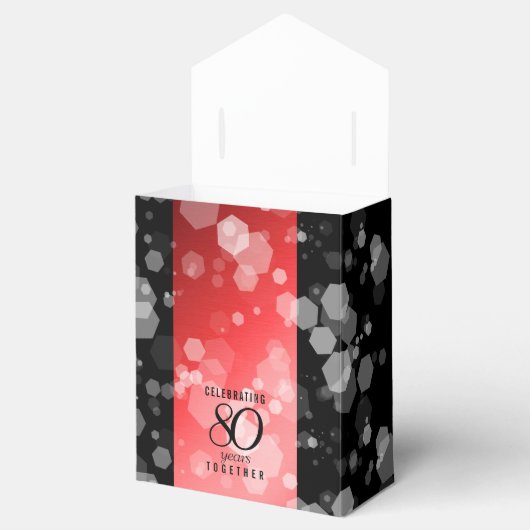 Elegant 80th Ruby Wedding Jubileum Celebration Bedankdoosjes (Geopend)