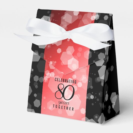 Elegant 80th Ruby Wedding Jubileum Celebration Bedankdoosjes (Voorkant Zijde)