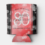 Elegant 80th Ruby Wedding Jubileum Celebration Blikjeskoeler (Achterkant)