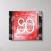 Elegant 80th Ruby Wedding Jubileum Celebration Canvas Afdruk (Voorkant)