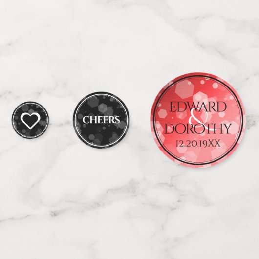 Elegant 80th Ruby Wedding Jubileum Celebration Confetti (Achterkanten)