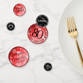 Elegant 80th Ruby Wedding Jubileum Celebration Confetti