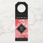 Elegant 80th Ruby Wedding Jubileum Celebration Flessenhanger (Achterkant)