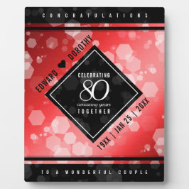 Elegant 80th Ruby Wedding Jubileum Celebration Fotoplaat