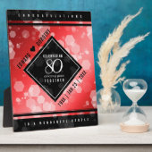 Elegant 80th Ruby Wedding Jubileum Celebration Fotoplaat (Zijkant)