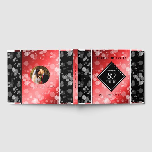 Elegant 80th Ruby Wedding Jubileum Celebration Gastenboek (Volledig)