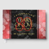 Elegant 80th Ruby Wedding Jubileum Celebration Gastenboek (Voorkant)