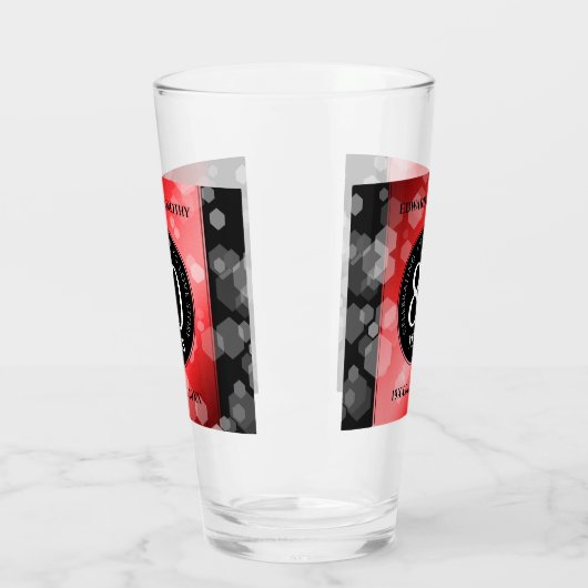 Elegant 80th Ruby Wedding Jubileum Celebration Glas (Links)