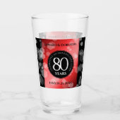 Elegant 80th Ruby Wedding Jubileum Celebration Glas (Voorkant)