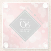 Elegant 80th Ruby Wedding Jubileum Celebration Glazen Onderzetter (Achterkant)