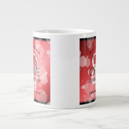 Elegant 80th Ruby Wedding Jubileum Celebration Grote Koffiekop (Voorkant)