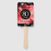 Elegant 80th Ruby Wedding Jubileum Celebration Handwaaier (Achterkant)