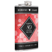 Elegant 80th Ruby Wedding Jubileum Celebration Heupfles (Rechts)